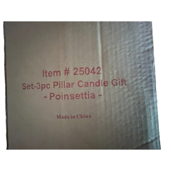 Vintage Poinsettia Floral Pillar Candle Holder w/Seasons Greetings add-on Dove** - Picture 14 of 14